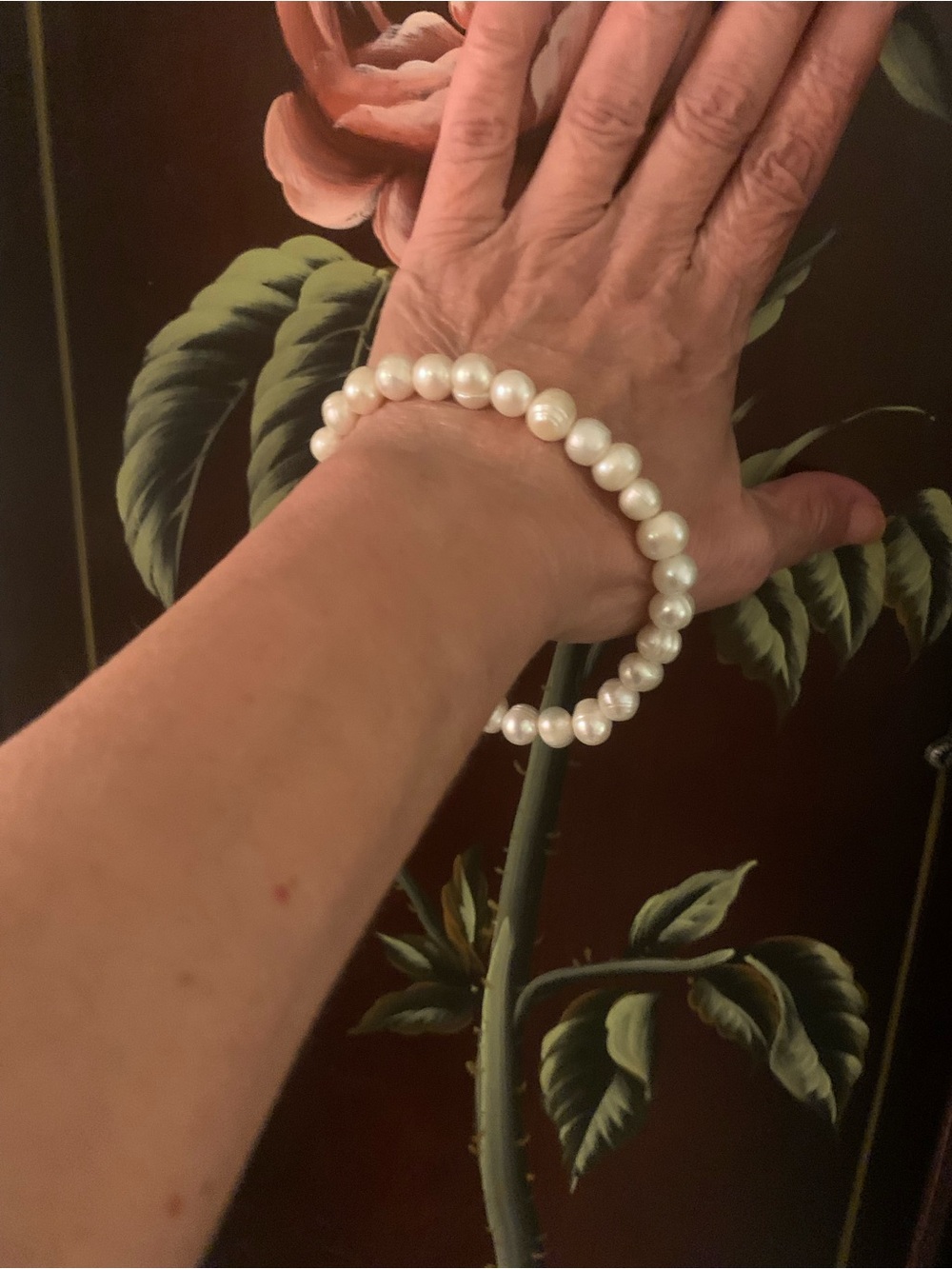 Pearl Bead Stretch Bracelet - White
